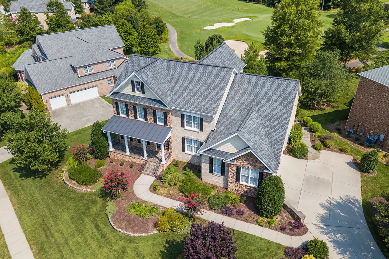 Drone shot of a property